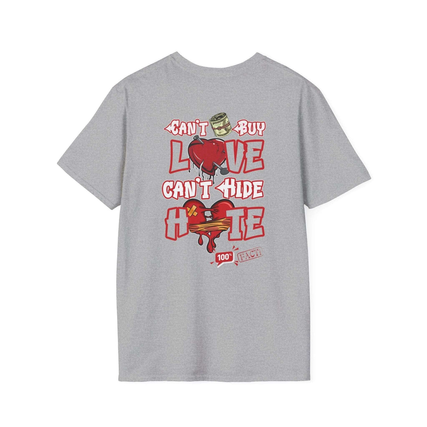 Money Cant Buy Love Graphic Print T-Shirt 26 T-Shirt Home page Printify Tees Galore LLc